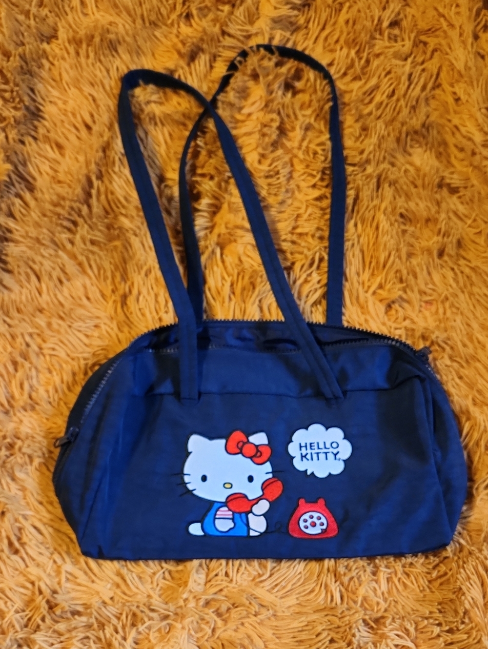 BAGGU Navy Bowler Bag with Hello Kitty